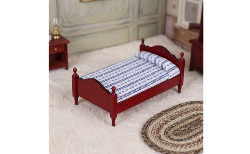 1:12 Scale Dollhouse Bed Wooden Dollhouse Single Bed Classic Furniture for Collectors, Hobbyists