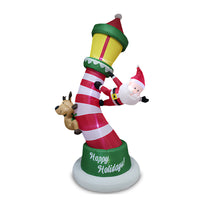 8FT Christmas Inflatable Santa and Reindeer with LED Lights