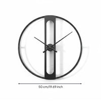 Modern Geometric Metal Timepiece Minimalist Openopenwork Wall Timepiece Black