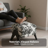 Upholstered Rectangular Bench Vintage Design Ottoman Sturdy Construction
