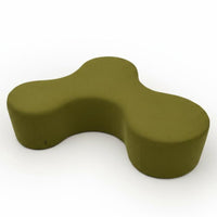 Curvy Configurable Sofa Rounded Outline Reconfigurable Loveseat and Ottoman Geometric Shape High-Resilience Foam for Homeowners