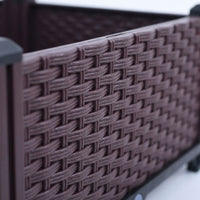 Planter Box Outdoor, Raised Garden Bed for Vegetables, 40cm Modular Floor-Standing Design Resin with Integrated Drainage