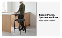 Wooden Bar Stool with supportrest Modern Minimalist Upholstered High Seat with support Support Comfortable Seating Easy to Clean