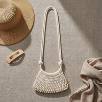 Hollow Net Bag Beach Vacation Aesthetic Woven Phone Bag Handwoven Look