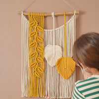 Boho Wall Tapestry Handmade Room Decoration Tassel Design for Rental Home
