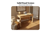 children's Wooden Desk and Chair Set Space Saving Solid Wood Student Writing Desk Rounded Edges children's Study Table with Drawer for Homeschooling