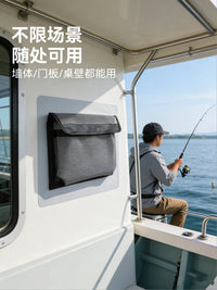 户外水上出行工具渔具鱼饵小物件便携收纳袋带背胶船用网布收纳包