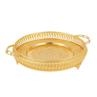 Oval Serving Tray Embossed Oval Serving Platter Large for Living Room, Hosts