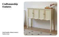 4-Door Entryway Sideboard Timeless Design Look Entryway Table Table Vintage Design Easy Assembly for Renters, Kitchen, Bedroom