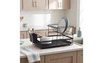 Dish Drain Rack with Tray Rust Resistant Dish Drain Rack Large Capacity Kitchenware for Small Households, Rv