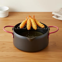 Japanese Battered Fryer Pot Easy to Clean Japanese Battered Frying Pot Kitchen Cookware Anti-Scald Handles Kitchenware