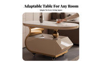 Mobile C-Shaped Table Movable with casters Living Room Furniture Rolling Casters Sturdy Construction for distant Workers