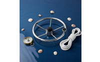 Yacht Steering Control Wheel with Grip Stainless Steel Boat Steering Wheel Mirror Polished
