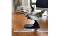 C Model 1:100 Scale Airplane Model with Cockpit Gray Fighter Jet with Stand for Collectors