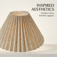 Pleated Lampshade for Table Floor Bedside Lamps, Speckled Linen Cloth Replacement Light Cover, Minim - Image 10