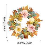Artificial Wreath with Dahlias Realistic Fall Wreath with Pumpkins for Entryway
