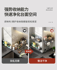 厨房置物架免打孔多功能家用神器壁挂式筷子刀架收纳用品大全挂架 【2件套】砧板架+单层锅盖架
