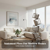 Tilted Cube Stack Space-Saving Bookcase Minimalist Design for Bedroom