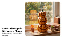 Pumpkin Decoration With | Lighted, Glowing, Stacked Pumpkin Decoration, for Halloween Displays