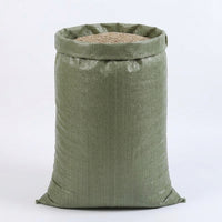 Gray-Green Woven Polypropylene Debris Sacks for 50kg Load, Reusable Garden Bags for Soil and Sand, Thin Grade Open-Top Construction Waste Bag