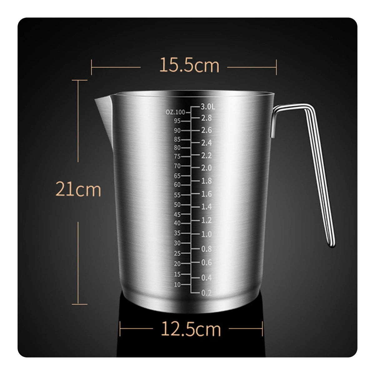Stainless Steel Measuring Cup Rust-Resistant Graduated Measuring Cup Wide Mouth