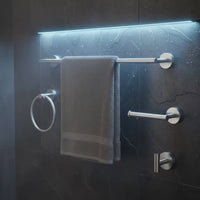5 Pieces Wall-Mounted Bathroom Hardware Set Stainless Steel Towel Bar Set with Hooks Easy to Install Bathroom Tissue Holder Holder Space-Saving for Powder Room