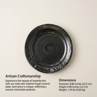 Wabi-Sabi Ceramic Plate, Light Luxury Retro Style