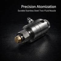 Stainless Steel Two-Fluid Mist, Gas-Water Mixing Nozzle, Industrial Spray Head,  #variant:Round Air Atomizing Nozzle with Silencer