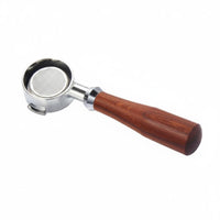 Coffee Machine Handle Bottomless Portafilter Espresso Handle Detachable Zinc Alloy Wood Grip Professional Accessory Suitable for Home Brewing Barista Office