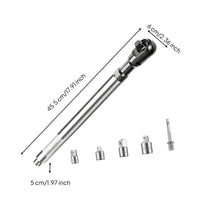 5 Pieces Multifunction Ratchet Wrench Set Metric Ratchet with Adapters Extended Socket Wrench Set Universal for Garage