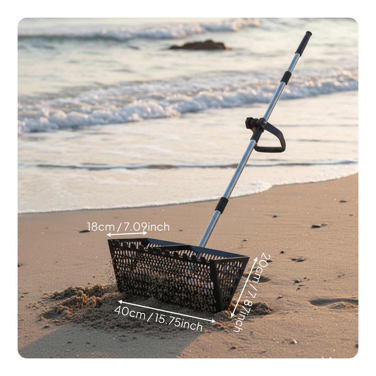 Metal Beachcombing Scoop Rust-Proof Treasure Sifter Heavy Duty