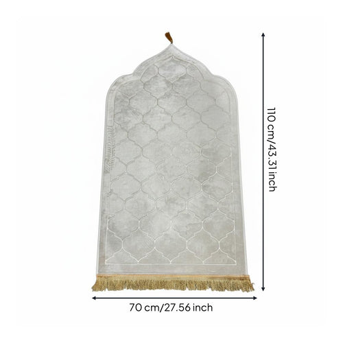 Muslim Prayer Mat Foldable Islamic Prayer Carpet Embossed Pattern for Mosque