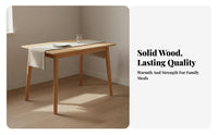Space-Saving Design Nordic Design Dining Furniture Easy to Clean Solid Wood Dining Set Long-Lasting Wooden Kitchen Table Set Heavy Duty for Apartment Dwellers, Families, Homeowners, Family Gatherings, Dinner Parties, Home