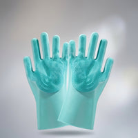 Dog Grooming and Hair Remover Silicone Glove for Cat Grooming, Washing Gloves with Shampoo Brush, Five Finger Bath Brush, Single Bath Gloves