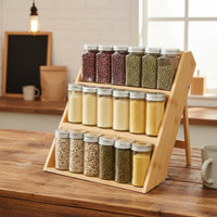 3-Tier Seasoning Rack Stable Design Multi-Layer Display Shelf Widened Shelves