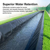 HDPE Geomembrane Liner, 60S Black Synthetic HDPE Liner Roll, 4/6m x 50m, Waterproof Anti-Seepage for Waste Containment