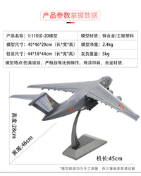 Alloy 1:110 Y-20 Transport Aircraft Model, Static Military Aviation Model, Gift