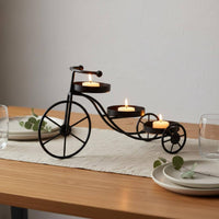 Decorative Candle Stand Light Luxury 3-Candle Holder Centerpiece Romantic Atmosphere Decorative Metal Tricycle for Restaurant