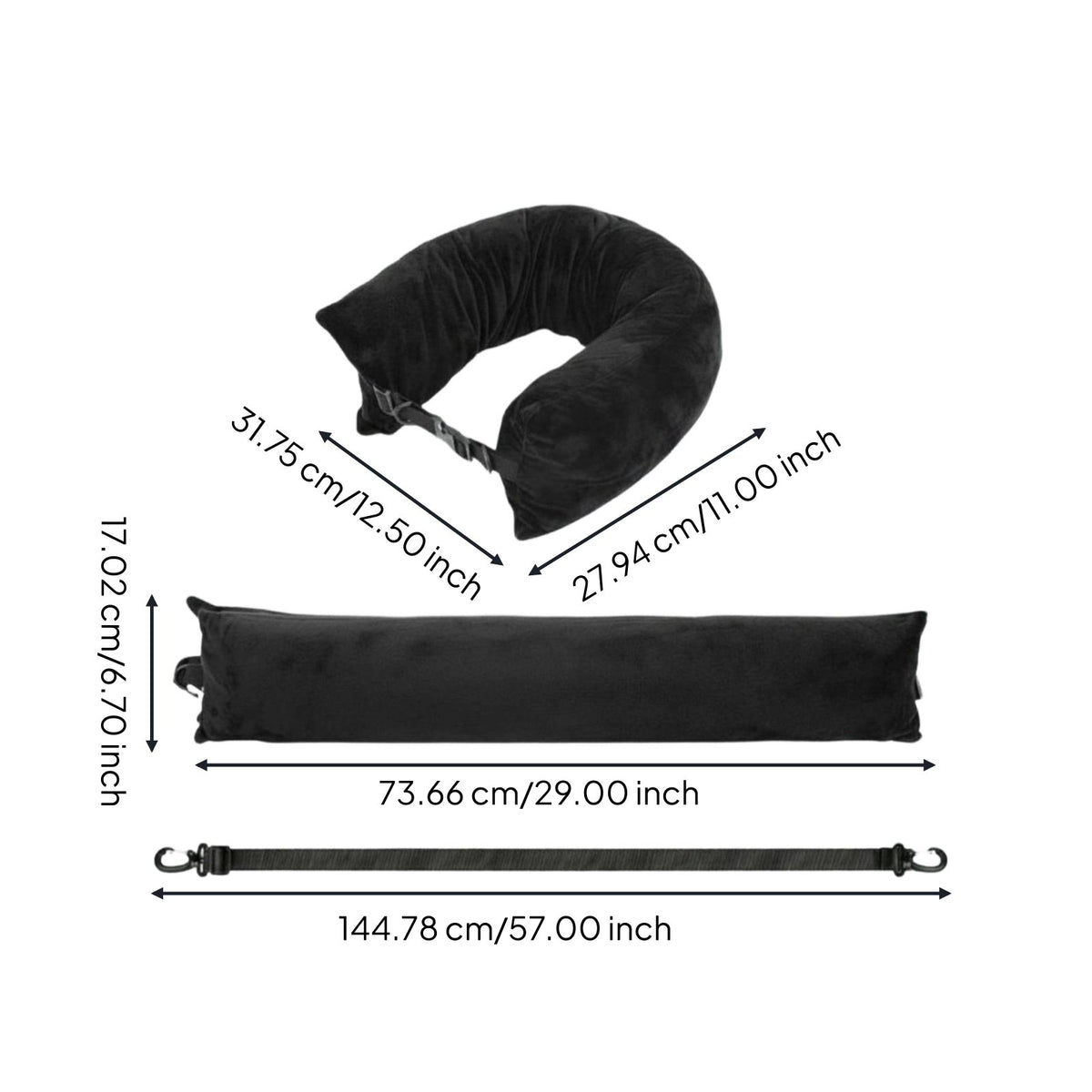 Fillable Travel Pillow Case Multi-Functional Design Fillable Travel Pillow Space Saving Stuffable Neck Support for Camping, Hiking