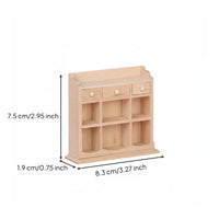 1:12 Scale Dollhouse Cabinet Realistic Detail 1:12 Scale Wall Cabinet Modern Design Unpainted Wooden Display Shelf for Crafters, Hobbyists