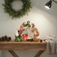 Resin Nativity Scene Hand-Painted Nativity Figurine Set Long-Lasting