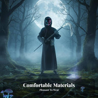 8 Pieces Grim Reaper Robe Set Faceless Hood Cosplay Garment Includes Accessories