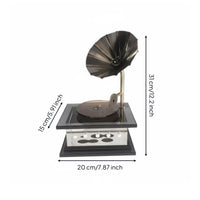 Gramophone Ornament Vintage Look Phonograph Figurine for Display Shelf