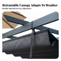 Freestanding Yard Awning Outdoor Structure Garden Gazebo Sun Shade Canopy Adjustable Retractable Shelter Water Resistant for Family Gatherings Parties Backyard Relaxation