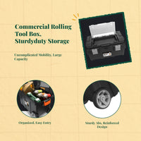 Rolling tool box for garage