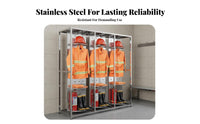 Stainless Steel Fire Suit Stand Heavy Duty Firefighter Gear Rack Silent Casters Rotating Turnout Gear Locker for Training Centers, Industrial Plants