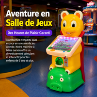 Children's Arcade Machine, Coin-Operated Marble Game Machine, 55 x 40 x 110 cm, Bright Yellow