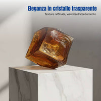 Geometric Glass Vase, Colored Concave Cube, Hydroponic, Modern Design