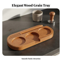 Universal Fit Wooden Espresso Tamping Station Hand Polished Coffee Tamper Holder Base Food-Grade Finish for Home Baristas, Kitchen Counter