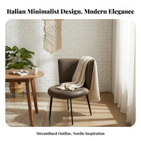 Minimalist Design Upholstered Side Chair Nordic Design Padded Accent Chair Supportive Backrest Home Furniture Comfortable Cushion for Homeowners, Interior Decorators, Restaurant Owners, Dining Room, Bedroom